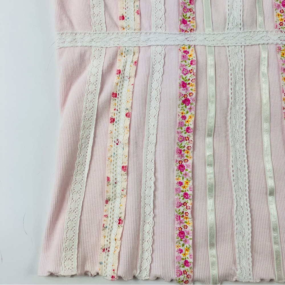 Vintage Moda International Victoria’s Secret Pink Floral Shabby Chic Cami - Picture 5 of 10